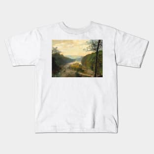 The Wharfe Valley, with Barden Tower Beyond by John Atkinson Grimshaw Kids T-Shirt